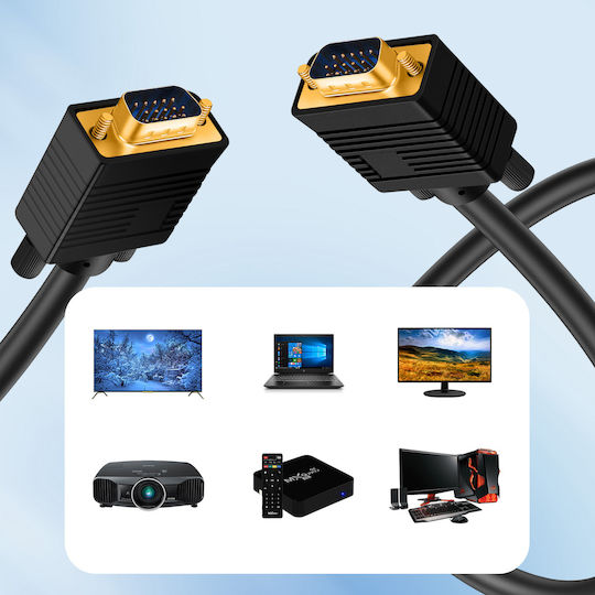 LinQ Kabel VGA-Stecker - VGA-Stecker Schwarz 5m (VGAMM-5MB)