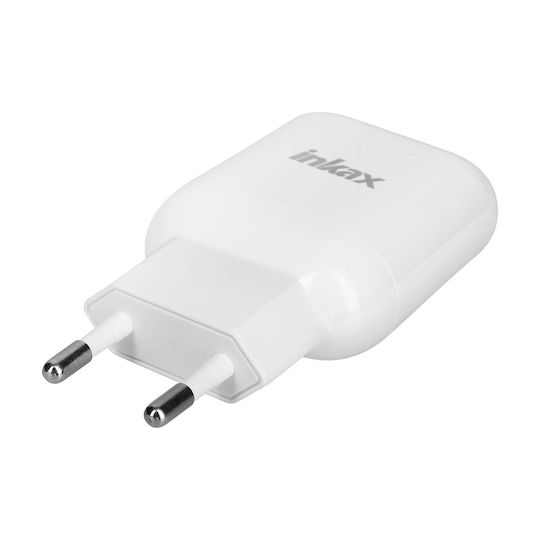 Inkax Φορτιστής Χωρίς Καλώδιο με 2 Θύρες USB-A Λευκός (CD-125)