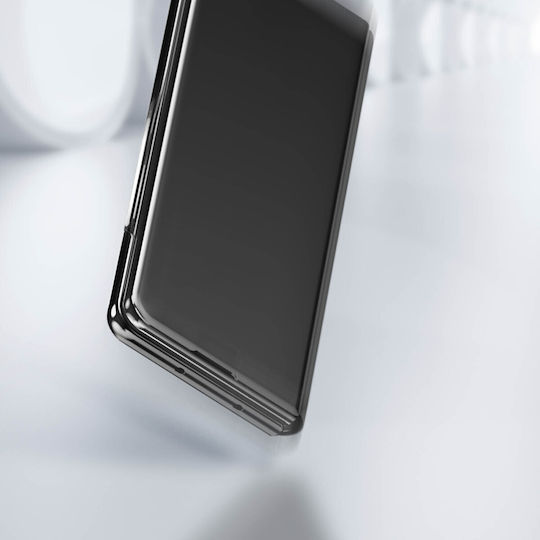Калъф Clear View за Samsung Galaxy Z Fold 4, огледален капак, стойка за видео, черен