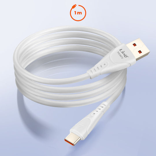 LinQ USB 2.0 Кабел USB-C Мъжки - USB-A Бял 1м TPC9272