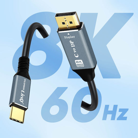 LinQ Video Cable USB-C male - DisplayPort Μαύρο 1.8m TPC-DP8K60