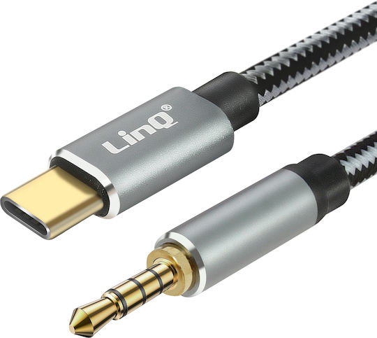 LinQ Braided USB 2.0 Cable USB-C male - 3.5mm Γκρι 1.5m TPC3518