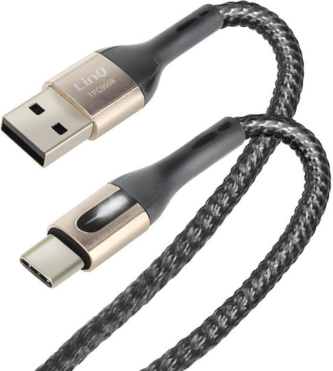 LinQ Braided USB 2.0 Cable USB-C male - USB-A Μαύρο 1.2m TPC9998