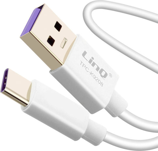 LinQ USB 2.0 Кабел USB-C Мъжки - USB-A Бял 1м TPC-K9208