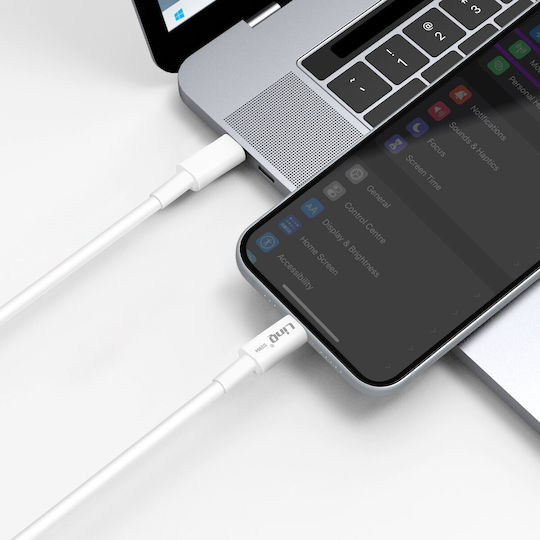 LinQ USB 2.0 Cable USB-C Male - USB-C 100W PD White 0.65m