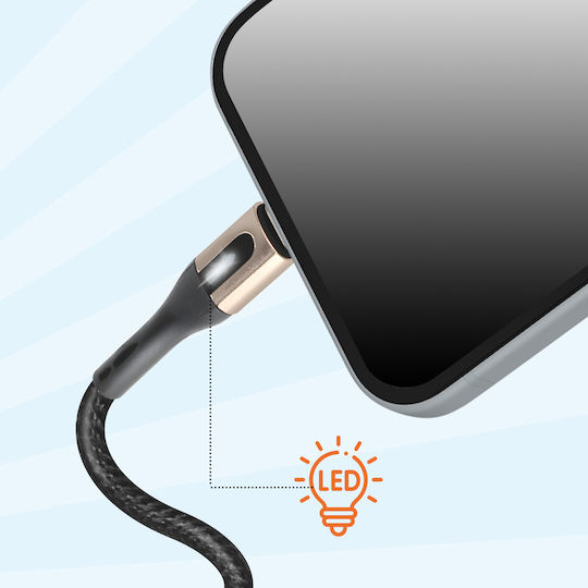 LinQ Braided USB 2.0 Cable USB-C male - USB-A Μαύρο 1.2m TPC9998