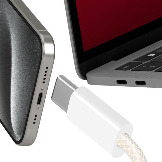 LinQ Geflochten USB 2.0 Kabel USB-C männlich - USB-C 60W Weiß 2m (D2922)