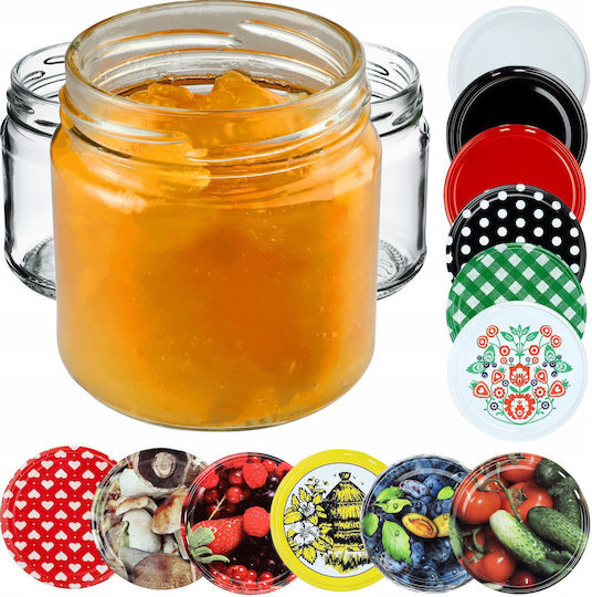 Kadax 100x Jar Jars 200ml Glass Preserves Jam Honey + Caps Fi66