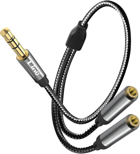 LinQ Конвертор 3.5mm Мъжки В 3.5mm 2x Женски Сив 1 Брой M2F2