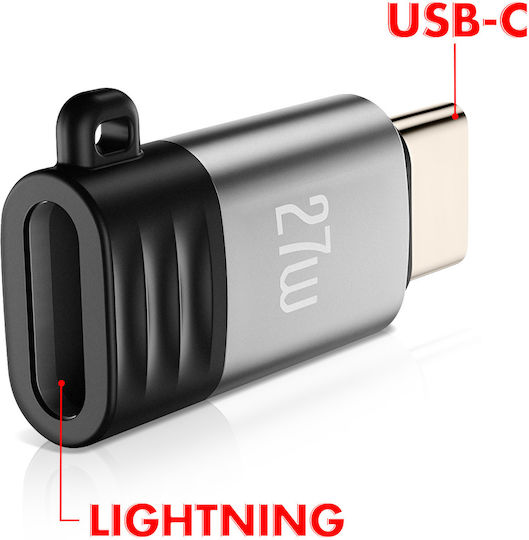 XO Convertor USB-C masculin în Lightning masculin Gri 1buc NB263A