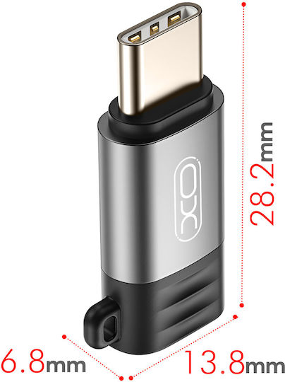 XO Convertor USB-C masculin în Lightning masculin Gri 1buc NB263A