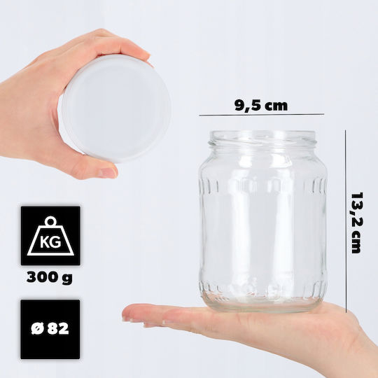 Kadax 8x Borcan 720ml Borcane de Sticlă Conservă Murături Miere Capace Fi82