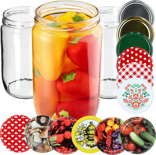 Kadax 8x Jar 720ml Glass Jars Preserves Pickles Honey Lids Fi82