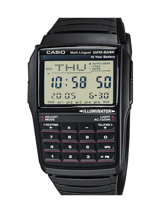 Casio Digital Uhr Batterie mit Schwarz Kautschukarmband