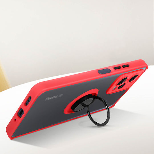 Case Xiaomi Redmi Note 12 5g Bi-material Metallic Ring Video Stand Red