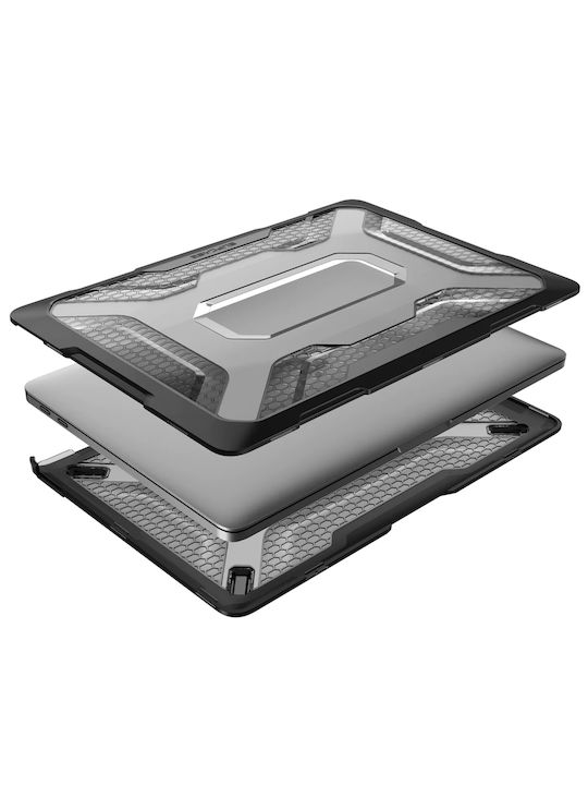 Supcase Чанта Протектор за лаптоп MacBook Pro 13" 2022/2020 Transparent Black BACK-UNIK-BK-MBP1320