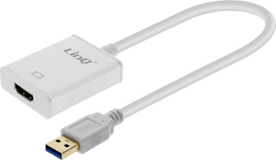 LinQ Конвертор USB-A Мъжки към HDMI Женски Сребрист 1 Брой U3-HD260