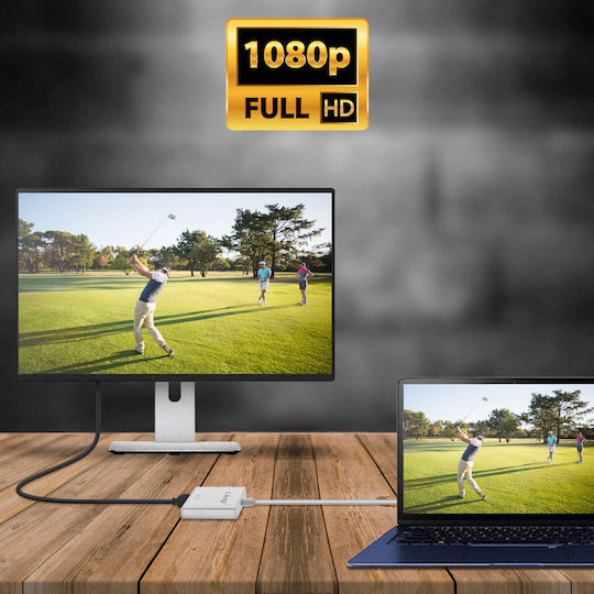 LinQ Конвертор USB-A Мъжки към HDMI Женски Сребрист 1 Брой U3-HD260