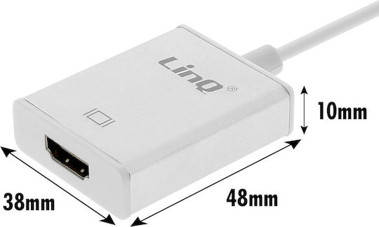 LinQ Конвертор USB-A Мъжки към HDMI Женски Сребрист 1 Брой U3-HD260