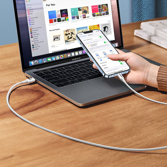 Akashi Редовна USB-C към Lightning кабел Бял 3м (ALTCABLTC3)