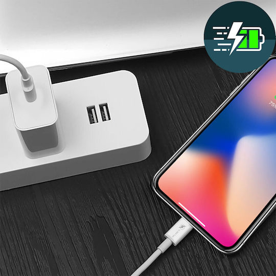 LinQ Редовна USB-C към Lightning кабел 60W Бял 1.2м (TPC-K9210)