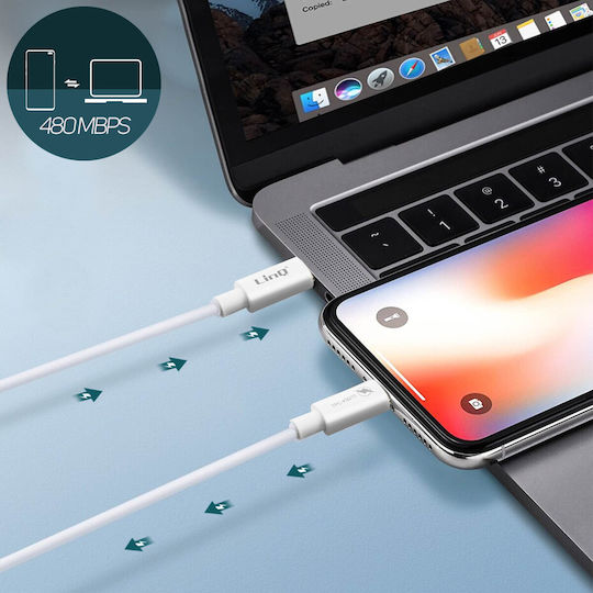 LinQ Редовна USB-C към Lightning кабел 60W Бял 1.2м (TPC-K9210)