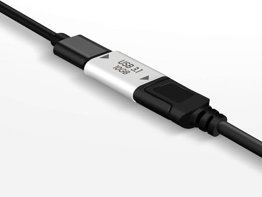 Adaptor USB-C Femelă la USB 3.1 Femelă Transfer Rapid 10Gbps Argintiu