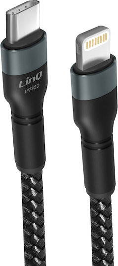 LinQ Braided USB-C to Lightning Cable 27W Μαύρο 2m (IP7820)