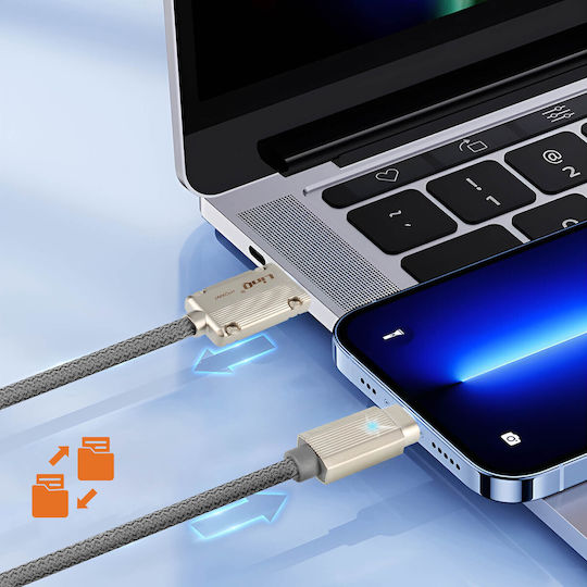 LinQ Braided USB-A to Lightning Cable Γκρι 1.2m (IP7998)