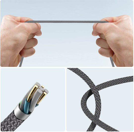 LinQ Braided USB-A to Lightning Cable Γκρι 1.2m (IP7998)