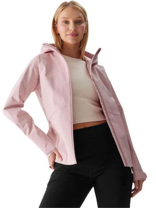 4F Women's Short Sports Jacket for Winter Pink