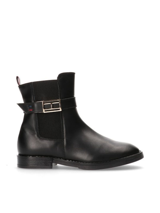 Tommy Hilfiger Boot Leather Women's Ankle Boots Black