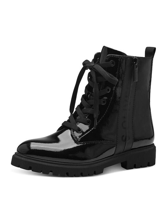 Women's Patent Leather Ankle Boots Black