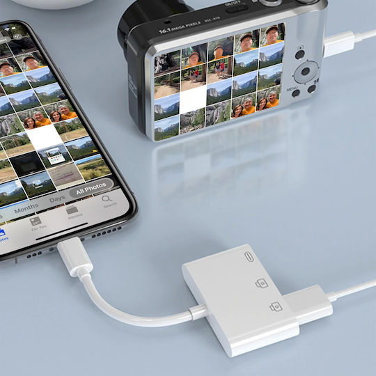 Avizar Конвертор Lightning Мъжки в Lightning / USB-A Женски Бял 1 Брой HL110
