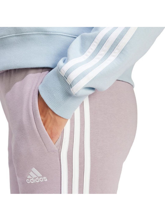 Essentials 3-stripes Jogginghose Ausgestellt Vlies Lila