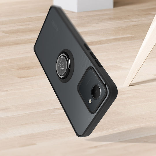 Carcasă Realme C30 Bi-material Inel Metalic Suport Video Negru