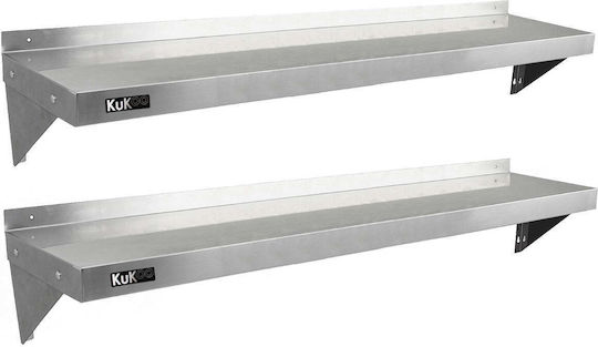 2 x Kukoo Edelstahlregale 1500mm x 300mm