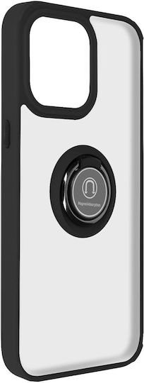 Carcasă hibridă bimaterială neagră Ringrip Support Video Ring pentru iPhone 15 Pro