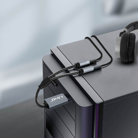 LinQ Конвертор 3.5mm женски към 3.5mm женски Сив 1бр U3532
