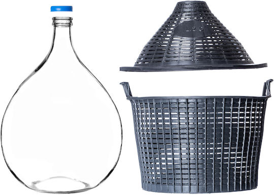 Kadax Balloon Bottle Carboy Wine In A Basket A Cap 25 L
