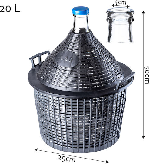 Kadax Balloon Bottle Carboy Wine In A Basket A Cap 20 L