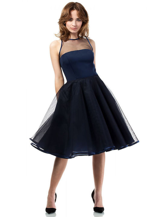 MOE Evening Dress with Tulle Blue