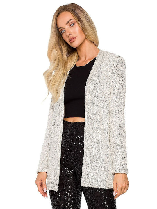 MOE Damen Blazer Gray mit Pailletten