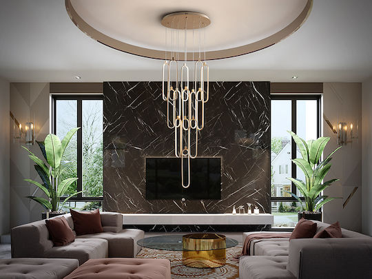 Colette Verstellbar Hängelampe Rose Gold 60x49cm.