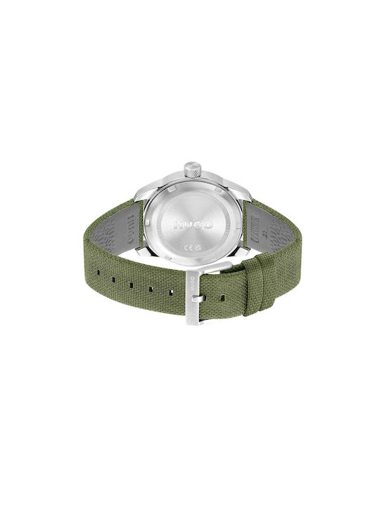 Hugo Boss Watch Battery with Green Fabric Strap