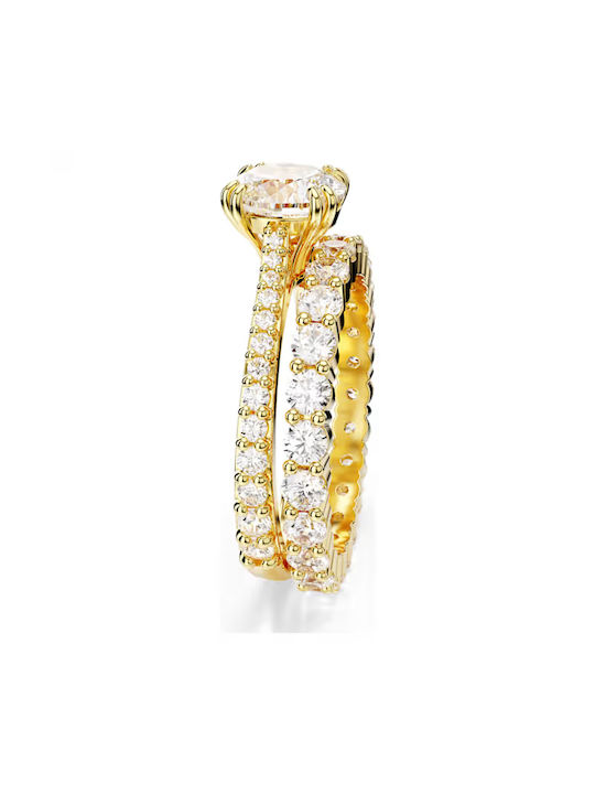 Swarovski Women's Gold Plated Spinner Ring Stilla with Zircon