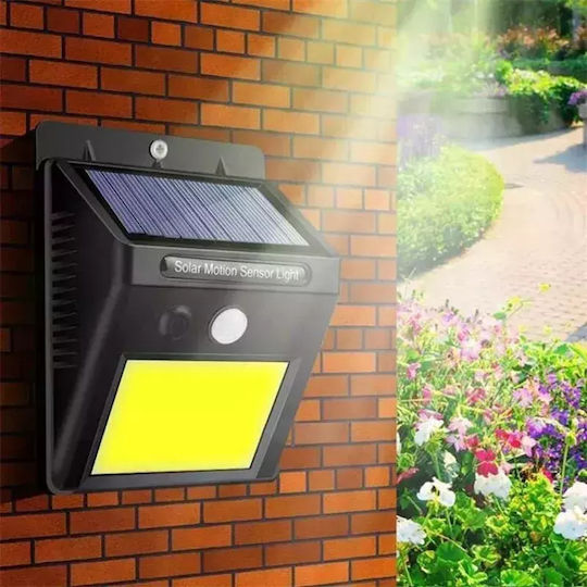 Set of 8 Wall Solar Lights Cold White 6500K with Motion Sensor and Photocell IP65