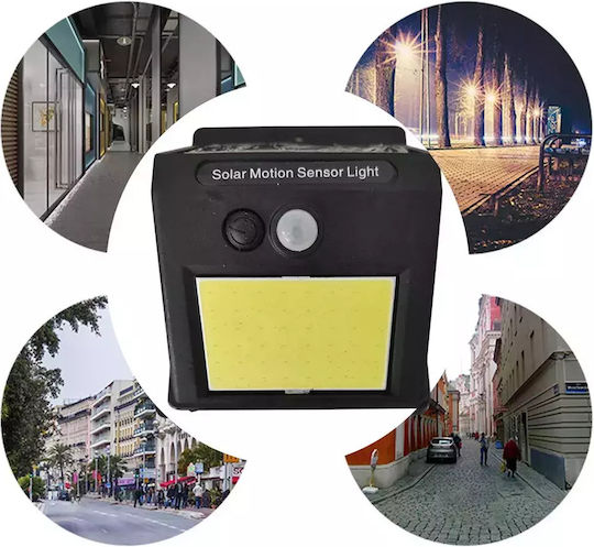 Set of 6 Wall Solar Lights Cold White 6500K with Motion Sensor and Photocell IP65