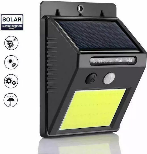 Set of 8 Wall Solar Lights Cold White 6500K with Motion Sensor and Photocell IP65
