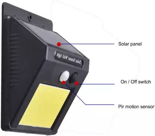 Set 10 Lămpi Solare de Perete Alb Rece 6500K cu Senzor de Mișcare și Fotocelulă IP65